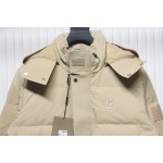Burberry Embroidered Small Logo Stand Collar Hooded Down Jacket Beige CK22Fw WR6202024050