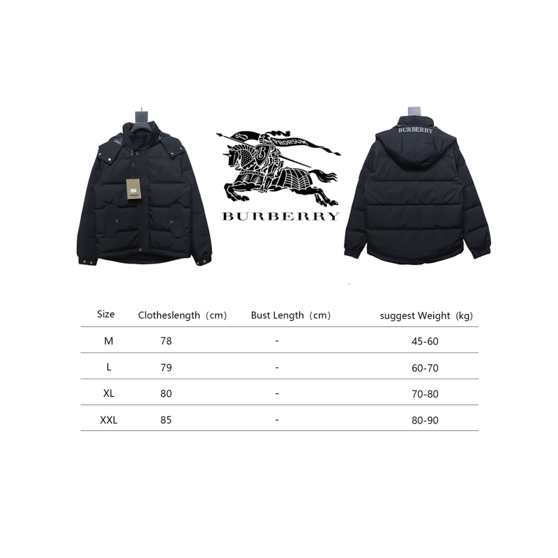 Burberry Embroidered Small Logo Stand Collar Hooded Down Jacket CK22Fw WR6202024050