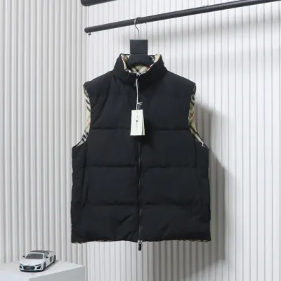 Burberry Reversible Check Pattern Waistcoat Vest Beige CK WN5002024038 01