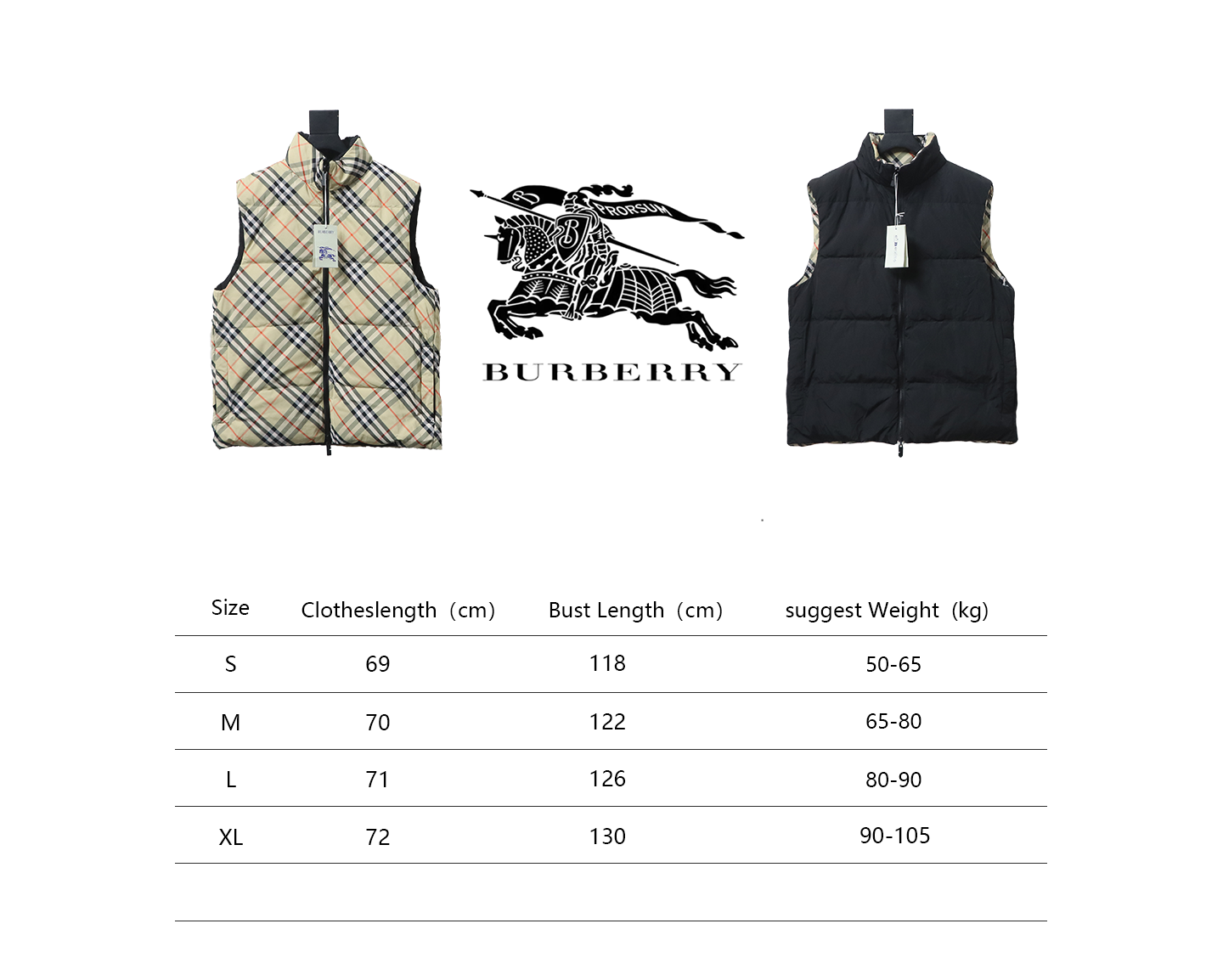 Burberry Reversible Check Pattern Waistcoat Vest Beige CK WN5002024038