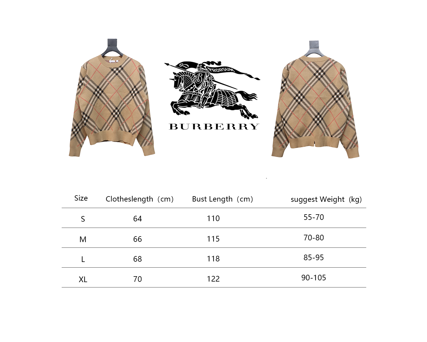 Burberry Check Wool Blend Sweater Sand CK WR3002024018
