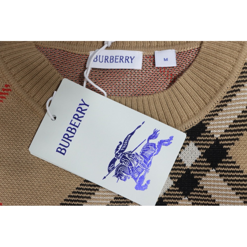 Burberry Check Wool Blend Sweater Sand CK WR3002024018