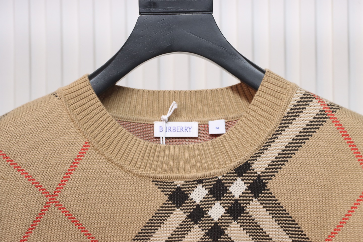 Burberry Check Wool Blend Sweater Sand CK WR3002024018