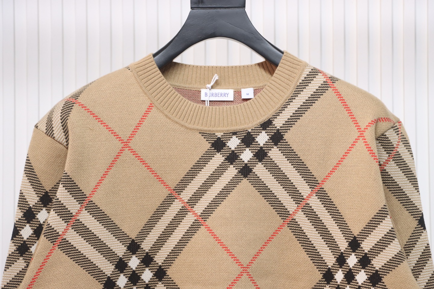 Burberry Check Wool Blend Sweater Sand CK WR3002024018