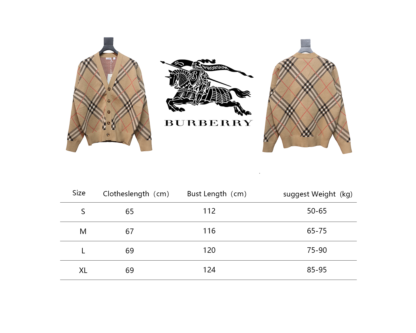 Burberry Check Wool Mohair Blend Cardigan CK WR3202024020