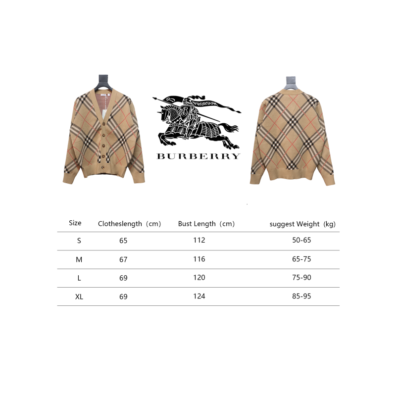 Burberry Check Wool Mohair Blend Cardigan CK WR3202024020