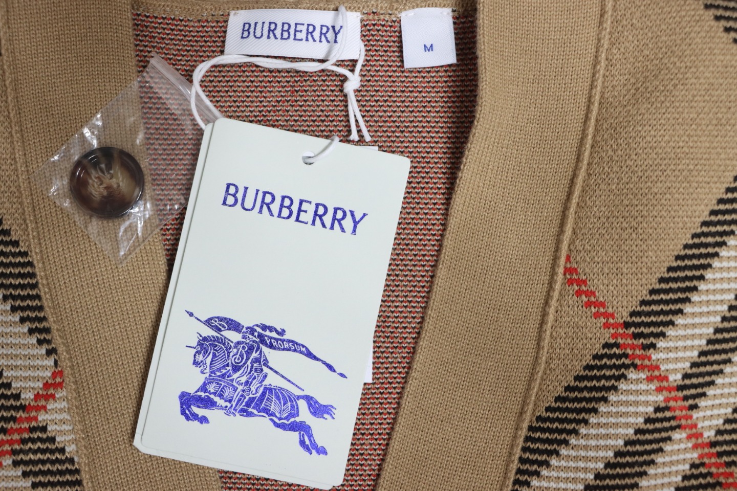 Burberry Check Wool Mohair Blend Cardigan CK WR3202024020