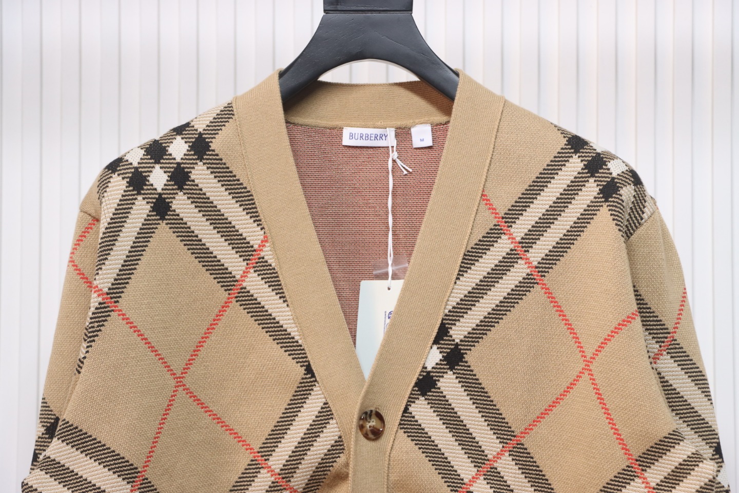 Burberry Check Wool Mohair Blend Cardigan CK WR3202024020