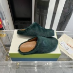 Marni Green LONG-HAIR CALFSKIN FUSSBETT SABOT Slide Green PB SBMS004601P4122