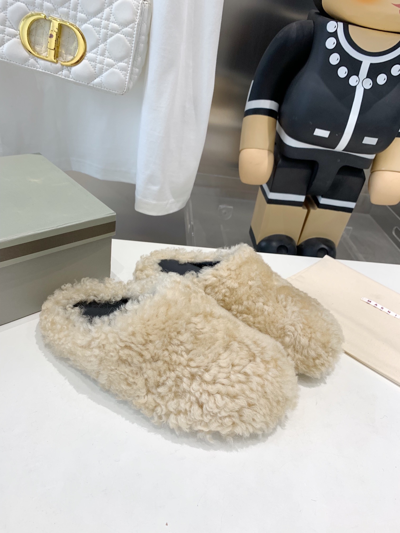 Marni Fussbett Sabot Slide Beige PB SBMS004601 LM071 00M24