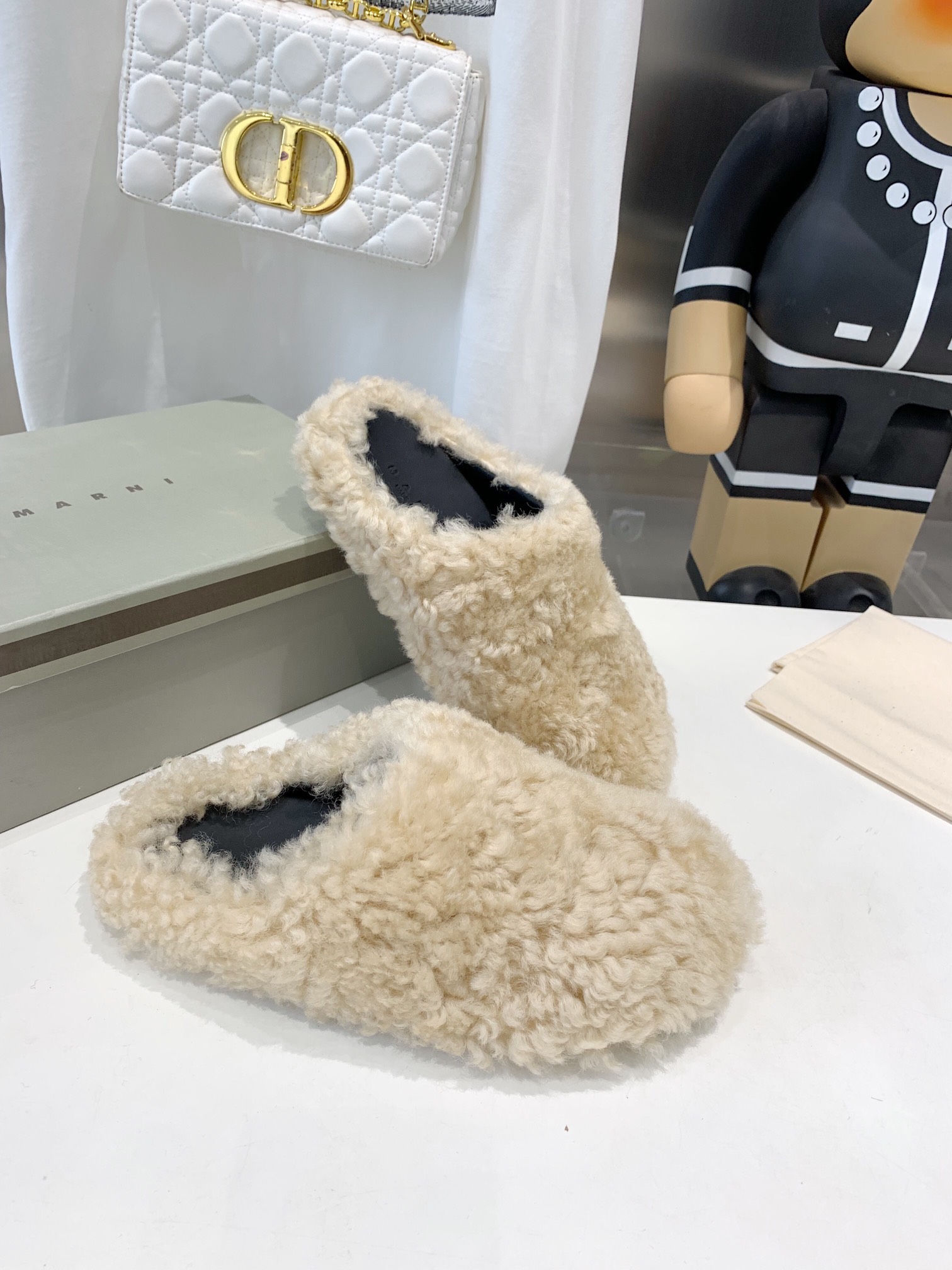 Marni Fussbett Sabot Slide Beige PB SBMS004601 LM071 00M24