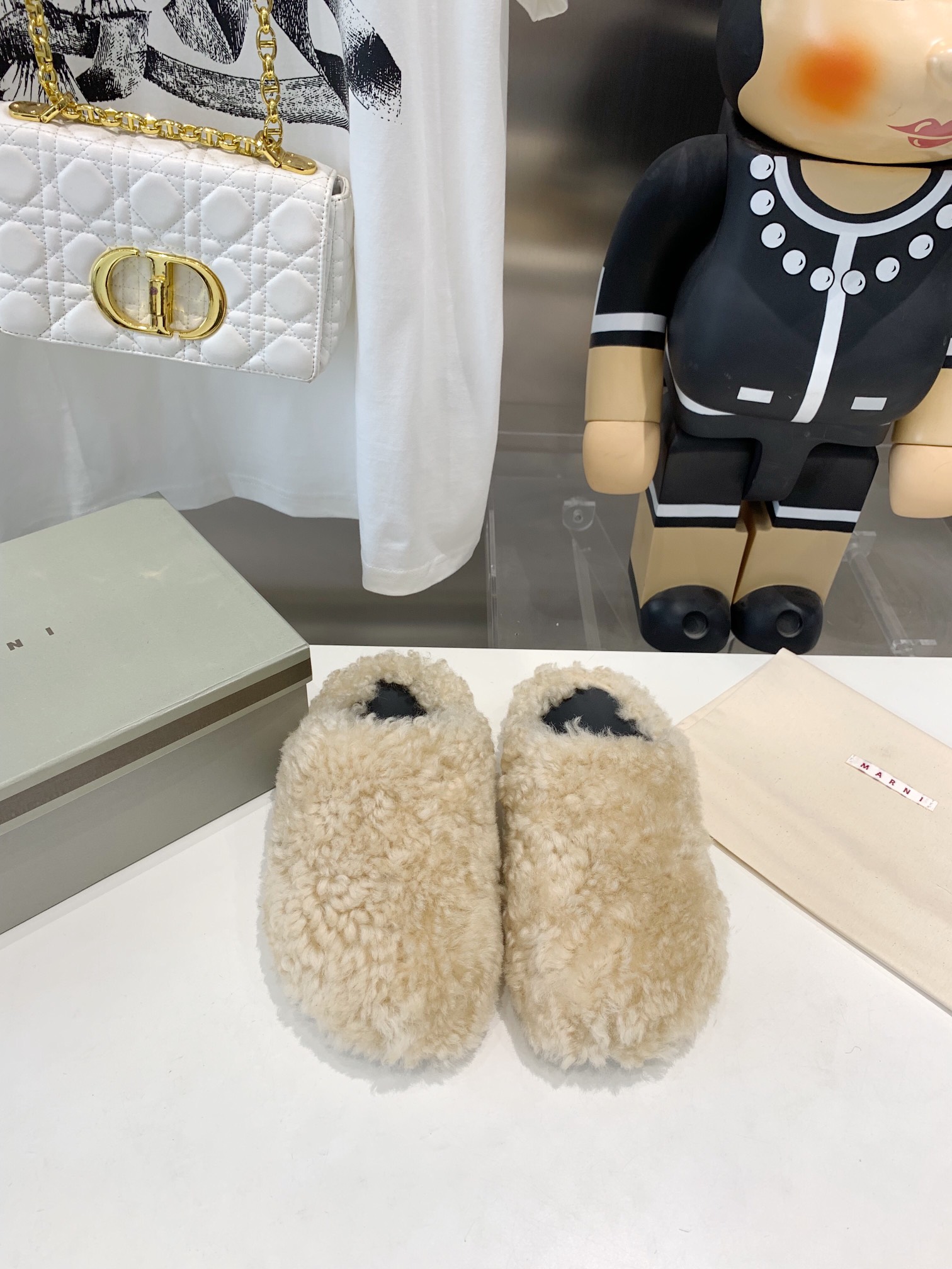 Marni Fussbett Sabot Slide Beige PB SBMS004601 LM071 00M24