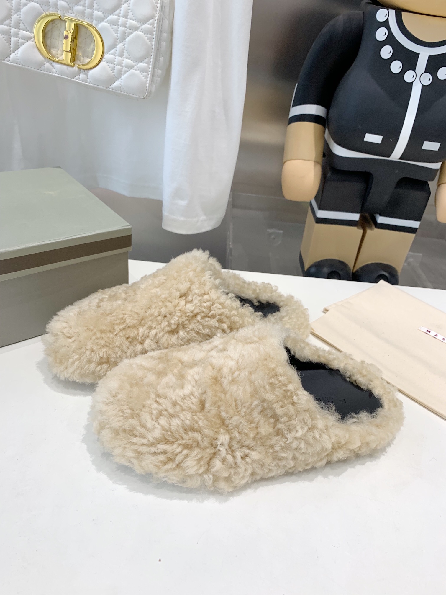 Marni Fussbett Sabot Slide Beige PB SBMS004601 LM071 00M24