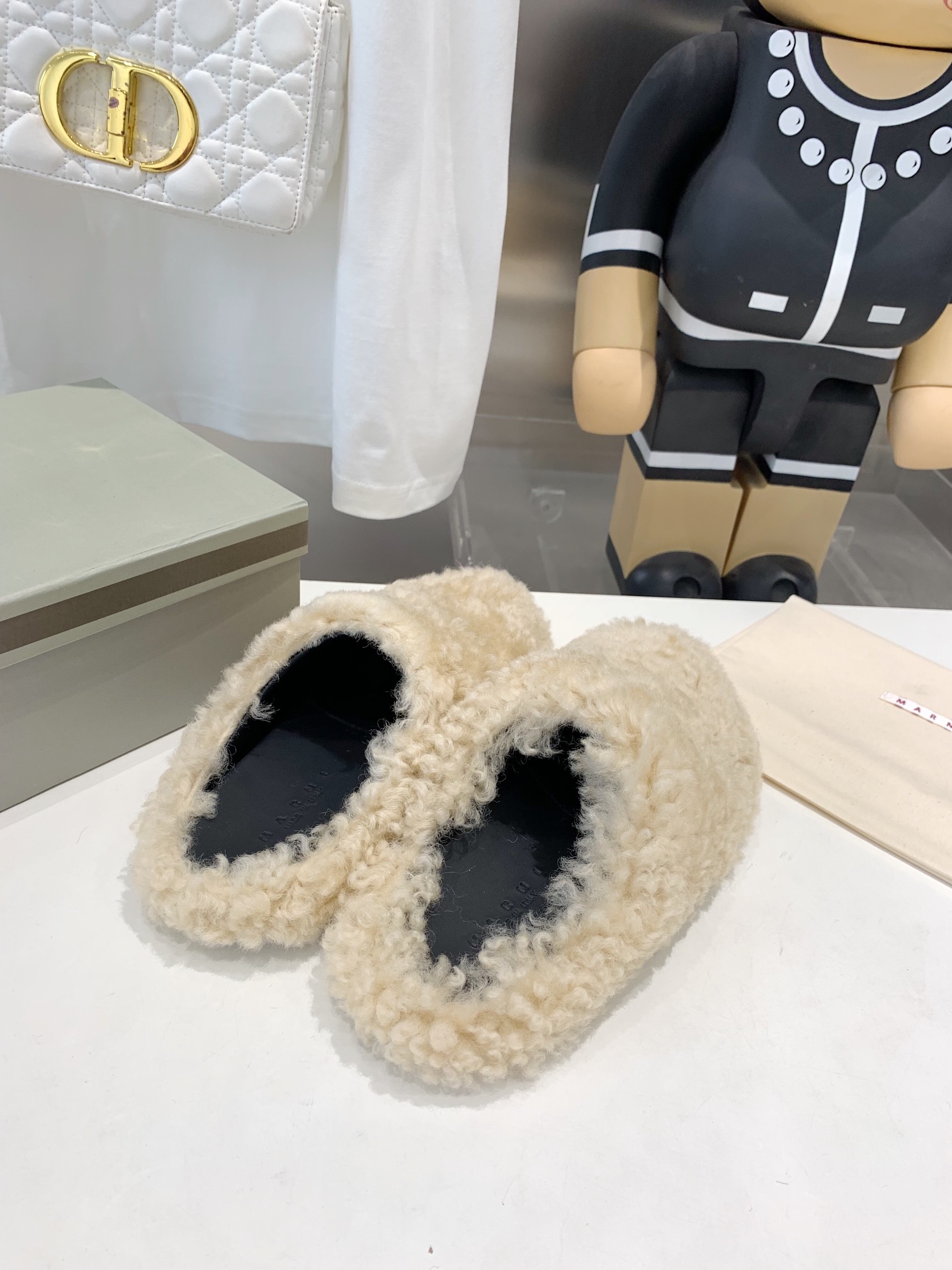 Marni Fussbett Sabot Slide Beige PB SBMS004601 LM071 00M24