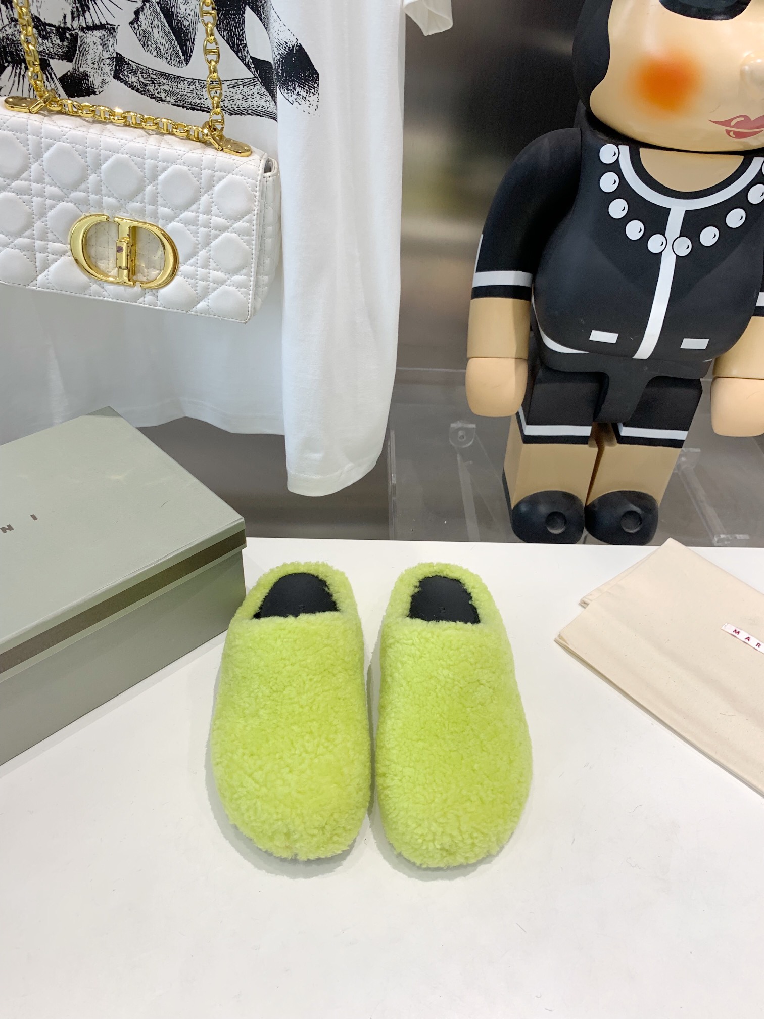 Marni Fussbett Sabot Slide Green PB SBMS004601 LM071 00M24