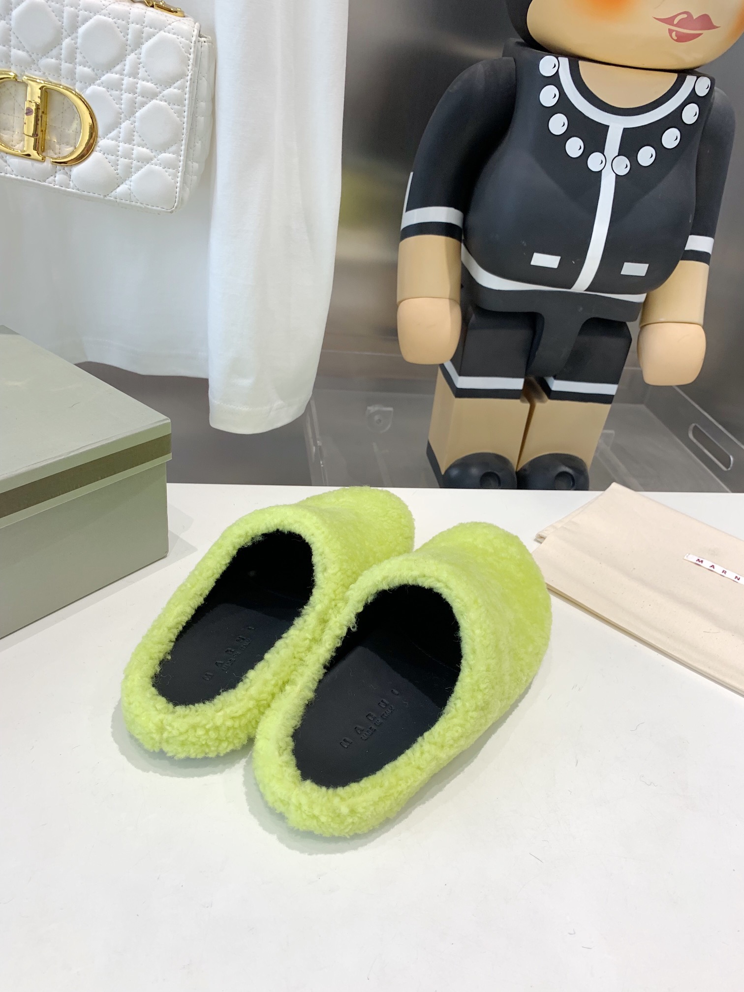 Marni Fussbett Sabot Slide Green PB SBMS004601 LM071 00M24