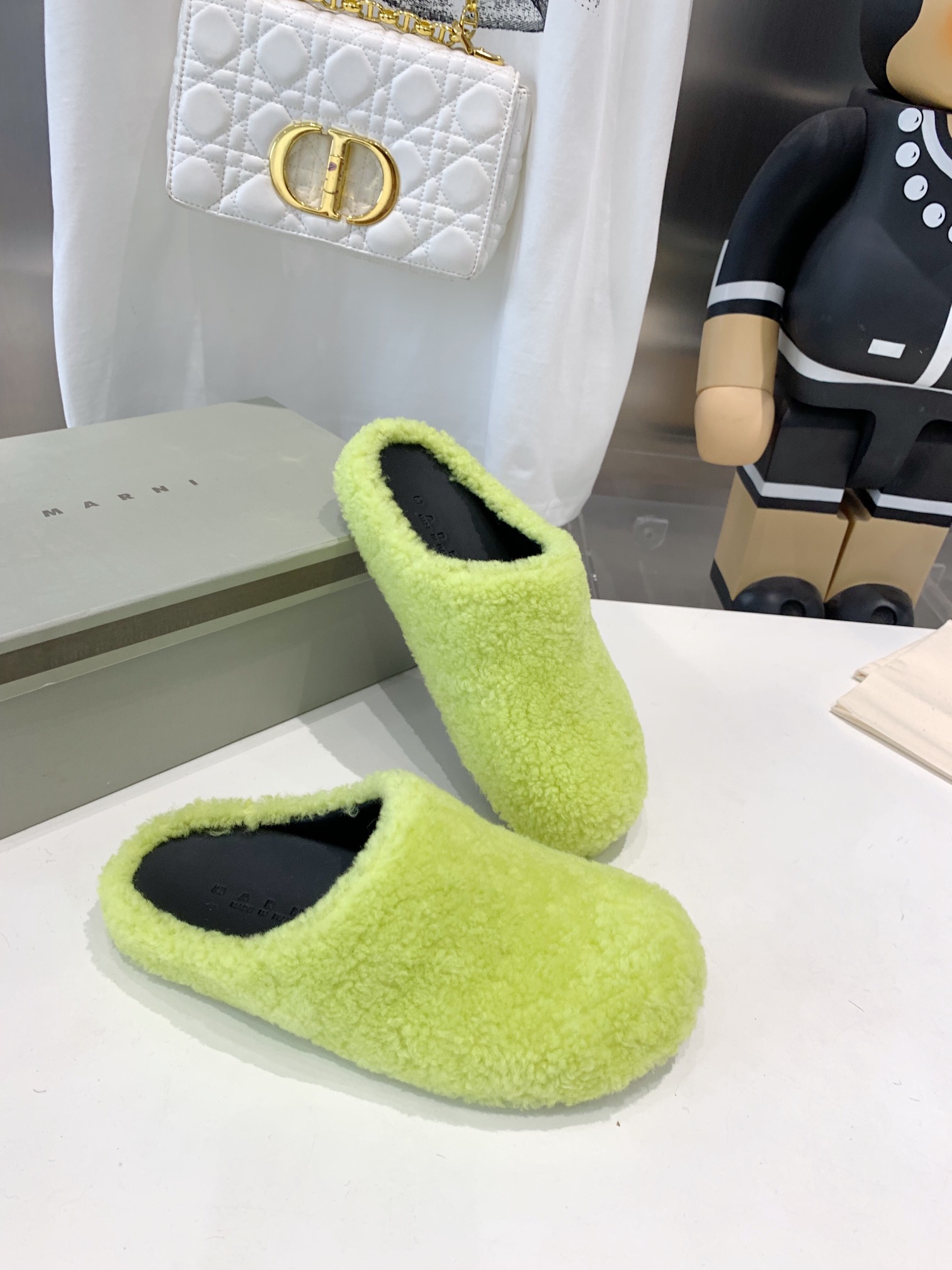 Marni Fussbett Sabot Slide Green PB SBMS004601 LM071 00M24
