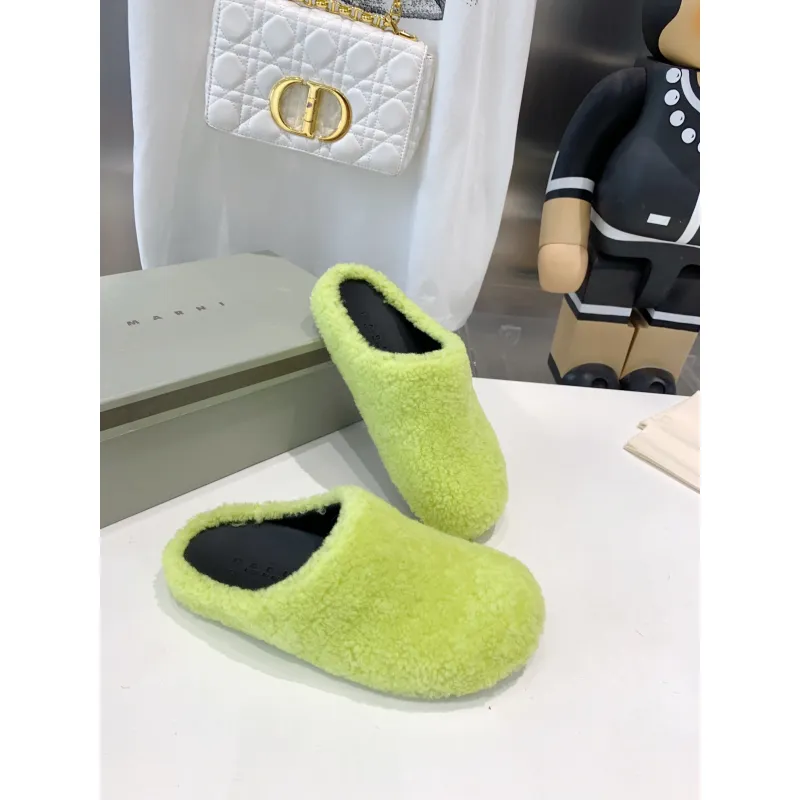 Marni Fussbett Sabot Slide Green PB SBMS004601 LM071 00M24