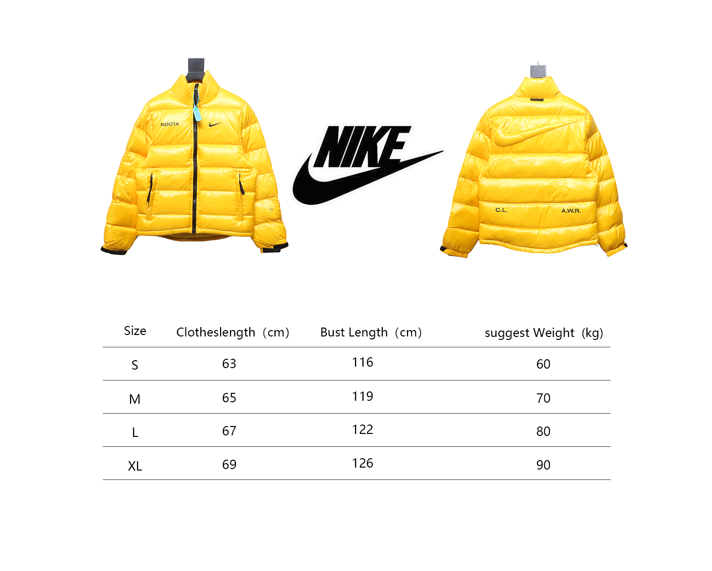 Nike X Drake Nocta Puffer Jacket Yellow CK 4802023038