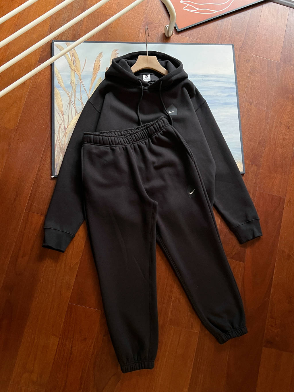 Nike x DSM Sportswear Tech FleeceHoodie & Joggers Sweatpants Set Black/Grey YZ DJ2760-010-063 DJ2767-010-063