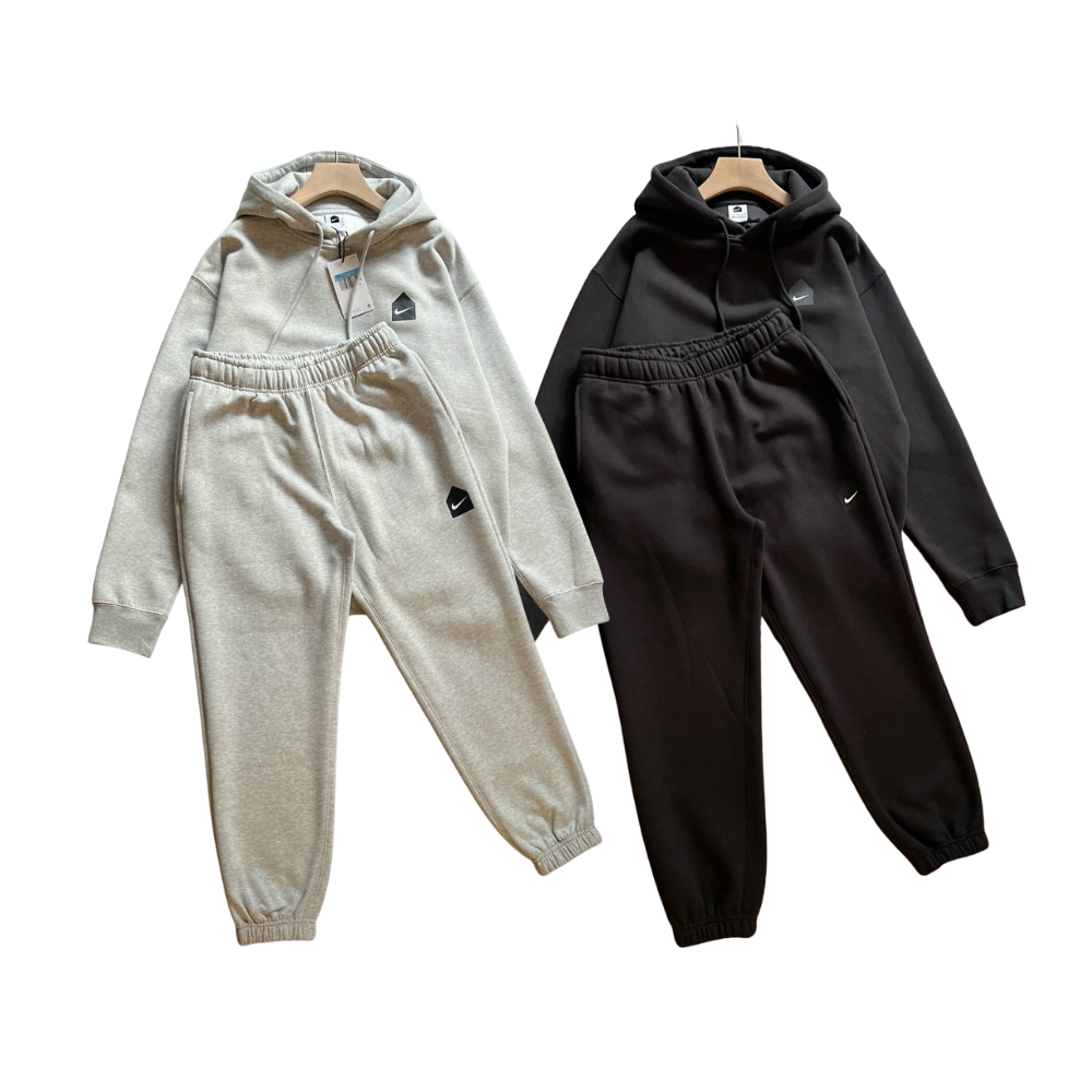 Nike x DSM Sportswear Tech FleeceHoodie & Joggers Sweatpants Set Black/Grey YZ DJ2760-010-063 DJ2767-010-063