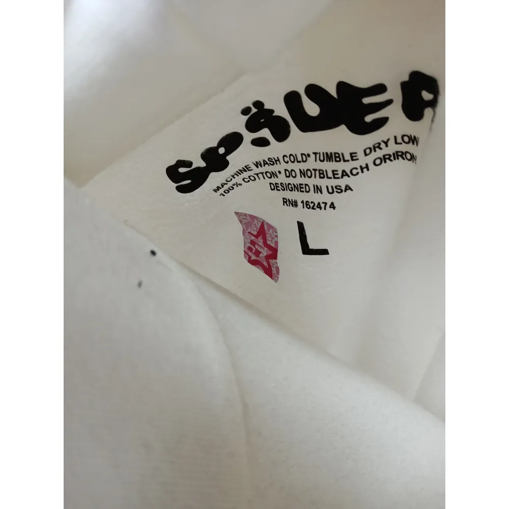 Sp5der OG Rhinestone Hoodie White YZ EG938