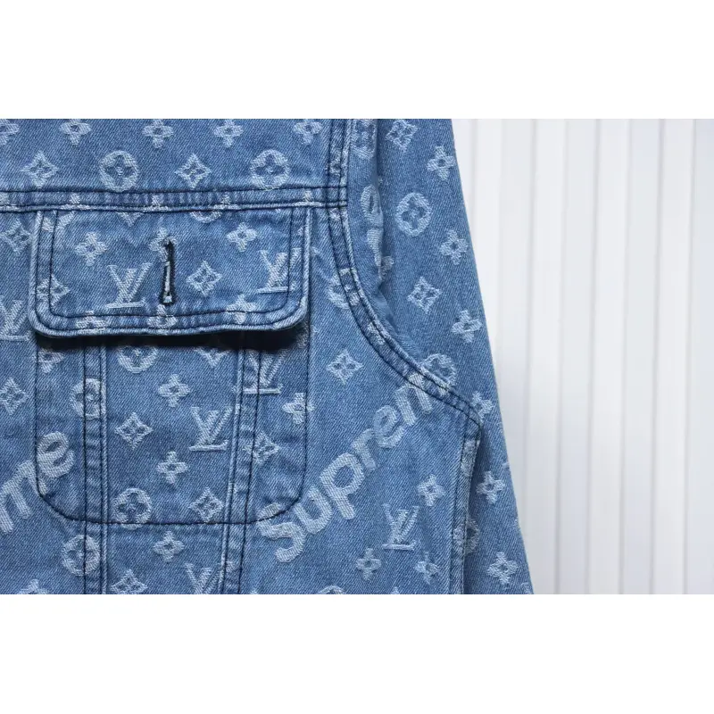 Supreme x Louis Vuitton Jacquard Denim Trucker Jacket Blue CK 2802023018