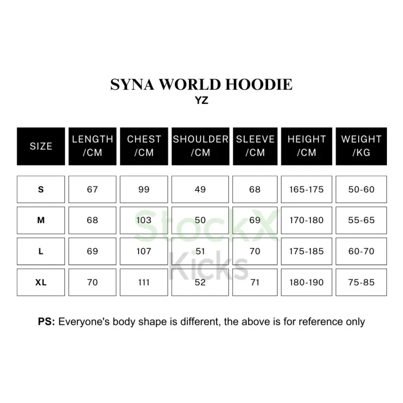 Syna World Hoodies & Pants Tracksuit Grey/Blue/Green/Red/Black Set YZ 241203