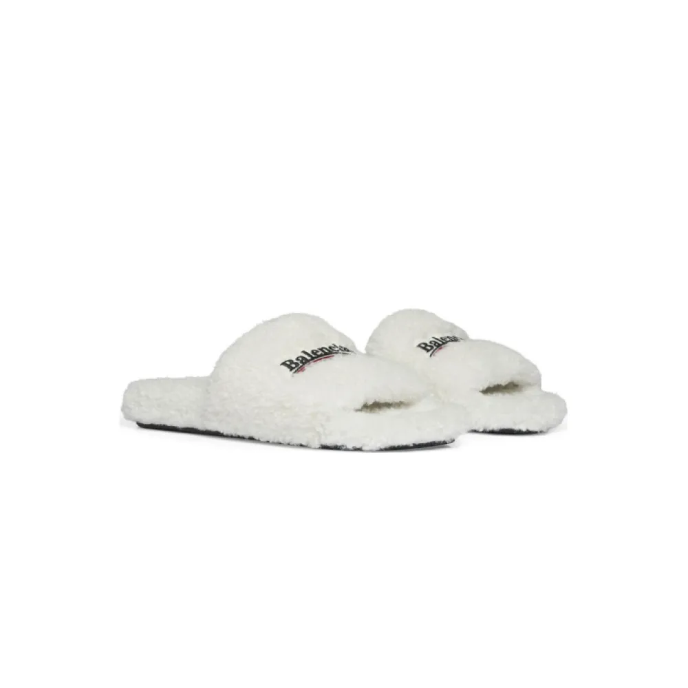 Balenciaga Furry Slide White CK 654261W2DO19906（QC needs at least 5 days or more）
