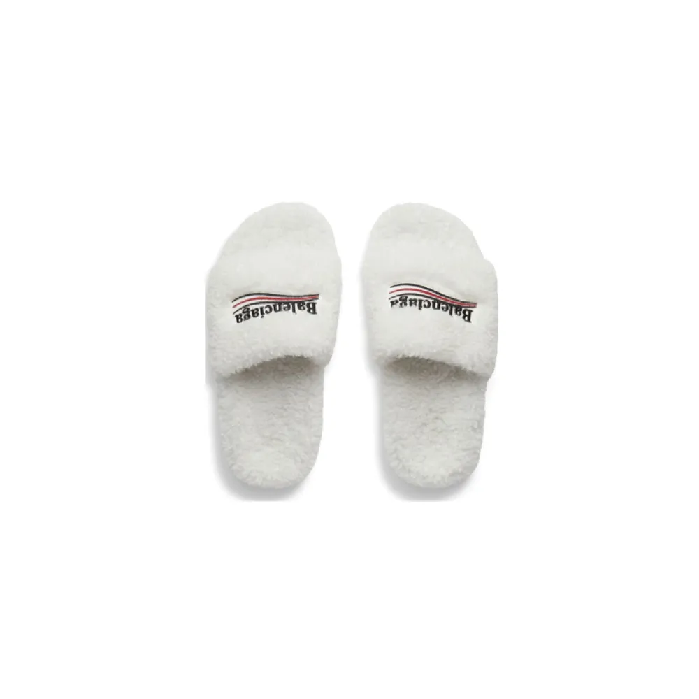 Balenciaga Furry Slide White CK 654261W2DO19906（QC needs at least 5 days or more）