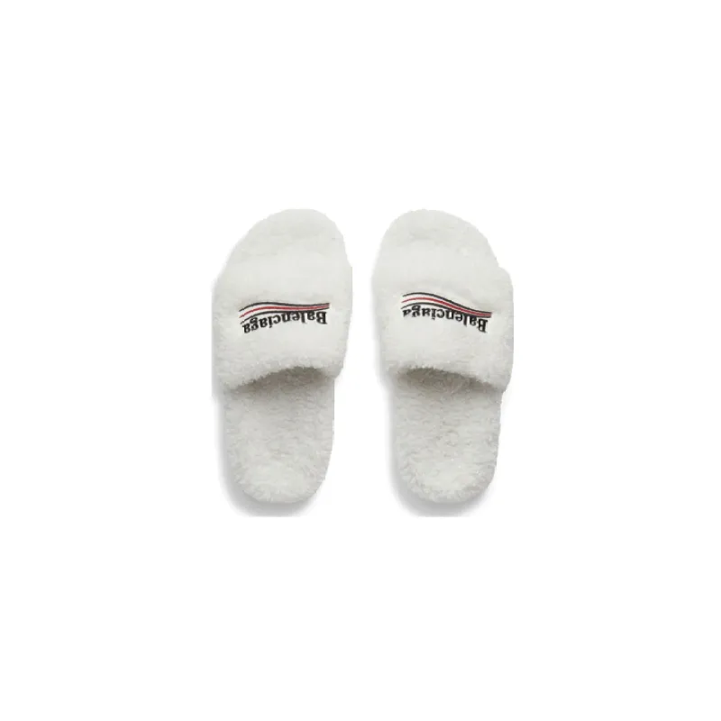 Balenciaga Furry Slide White CK 654261W2DO19906（QC needs at least 5 days or more）