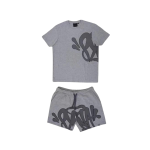 Syna World T-shirt & Short Tracksuit Blck Grey Black Set CK 241205