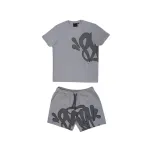 Syna World T-shirt & Short Tracksuit Blck Grey Black Set CK 241205