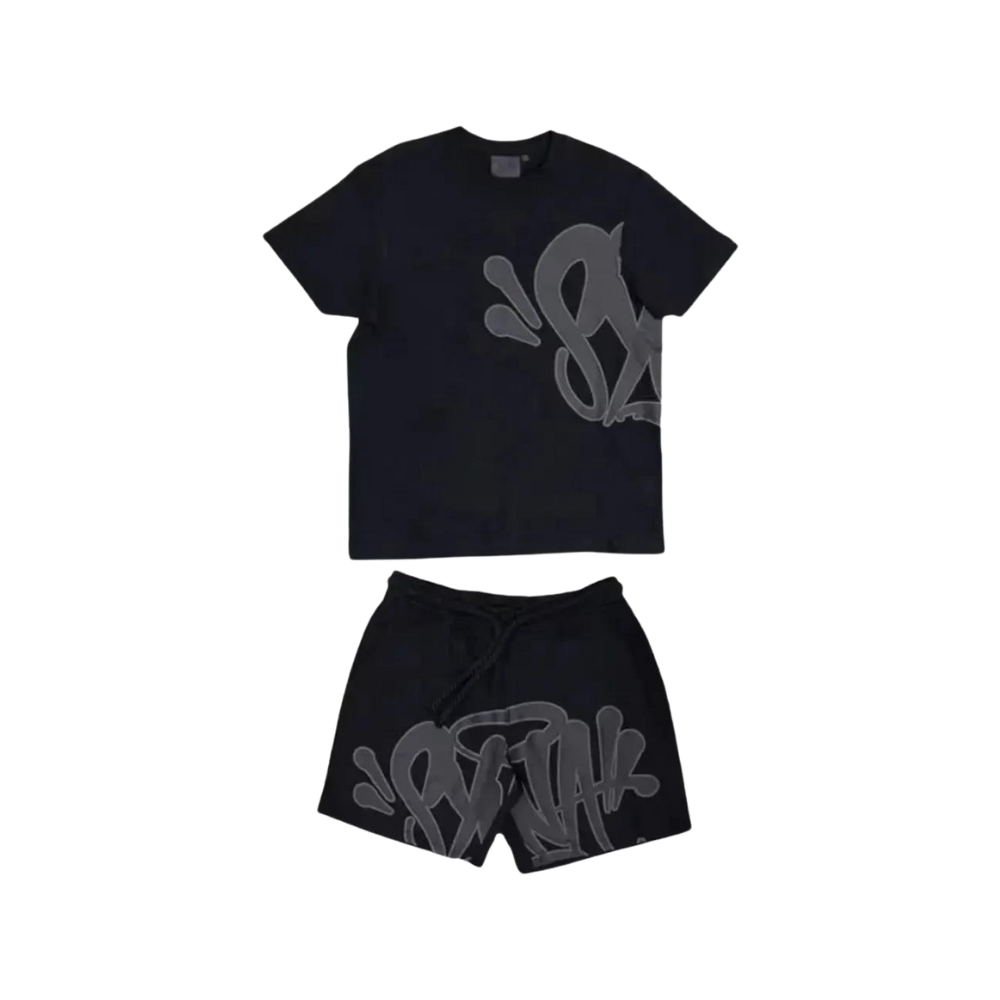 Syna World T-shirt & Short Tracksuit Blck Grey Set CK 241205