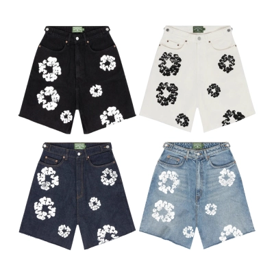 Denim Tears Jeans Shorts Black/ White/ Selvedge/ Light Wash YZ 241206 01