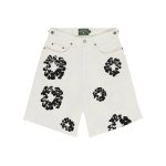 Denim Tears Jeans Shorts Black/ White/ Selvedge/ Light Wash YZ 241206