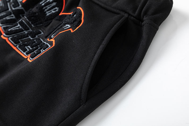 Trapstar Shooters Hoodie Sweatpant Tracksuit Black Orange CK 241206