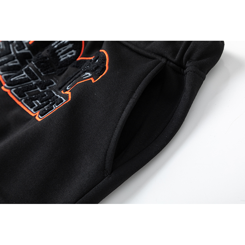 Trapstar Shooters Hoodie Sweatpant Tracksuit Black Orange CK 241206