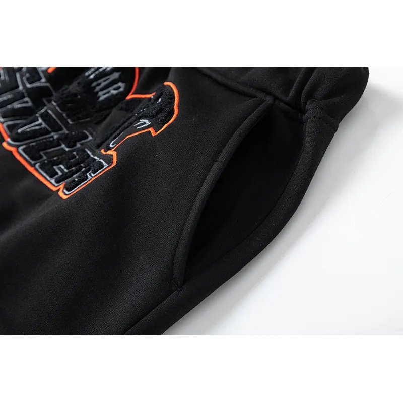 Trapstar Shooters Hoodie Sweatpant Tracksuit Black Orange CK 241206