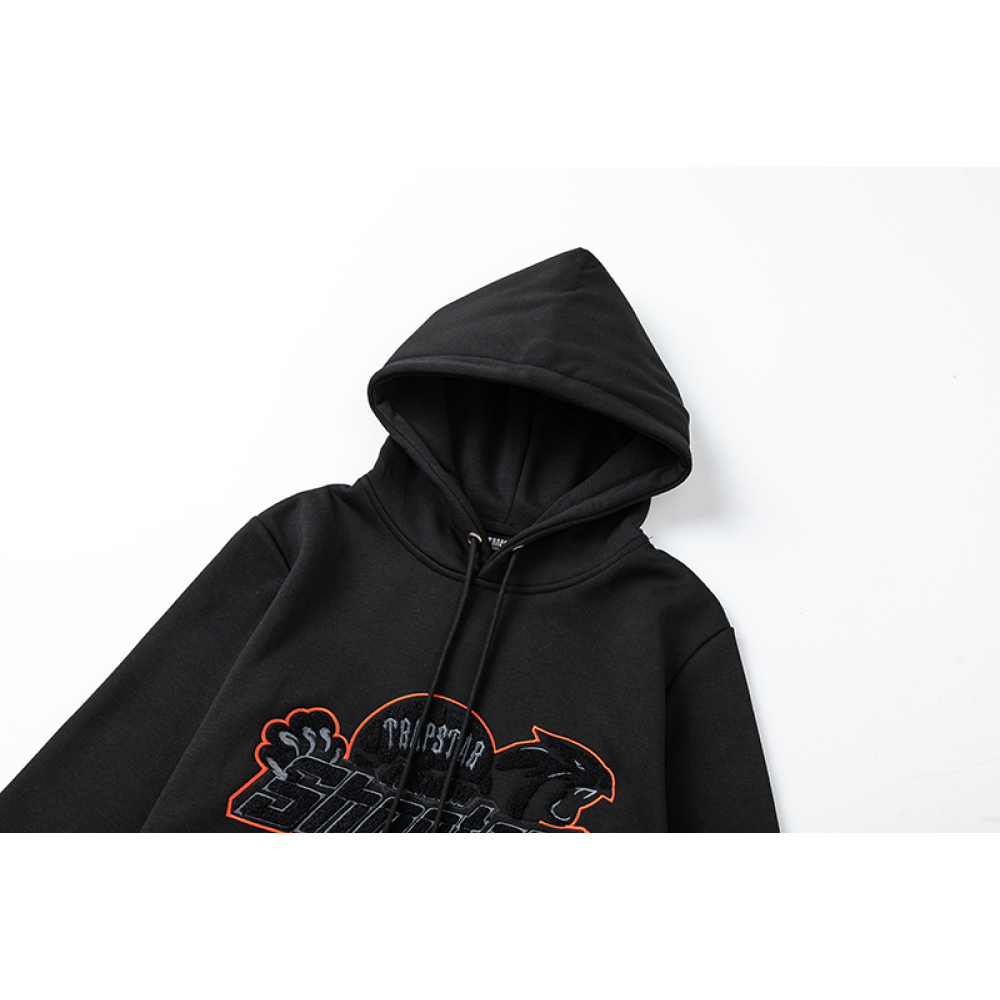 Trapstar Shooters Hoodie Sweatpant Tracksuit Black Orange CK 241206