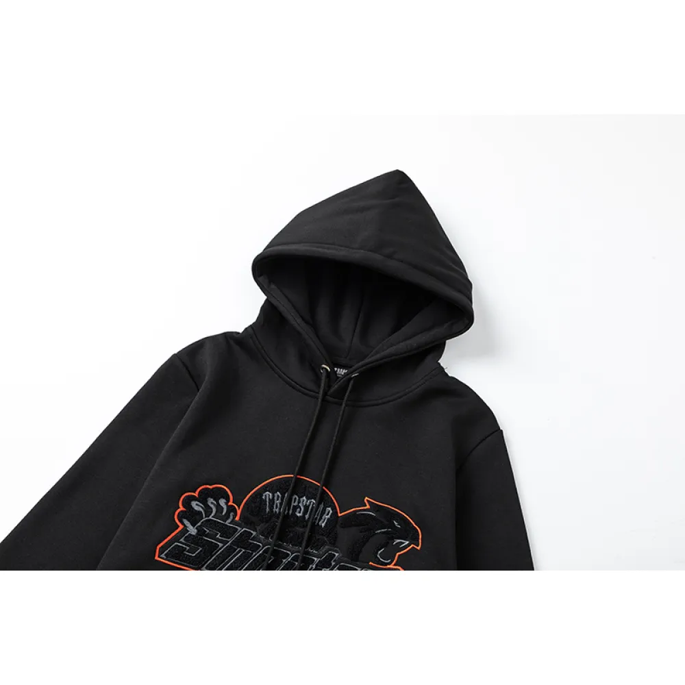 Trapstar Shooters Hoodie Sweatpant Tracksuit Black Orange CK 241206