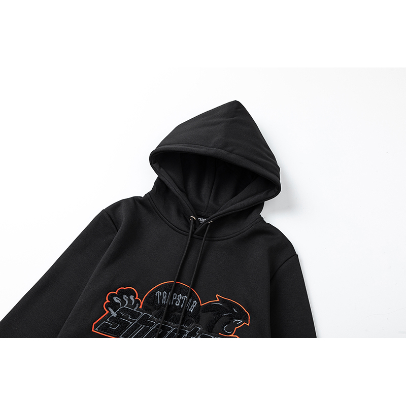 Trapstar Shooters Hoodie Sweatpant Tracksuit Black Orange CK 241206