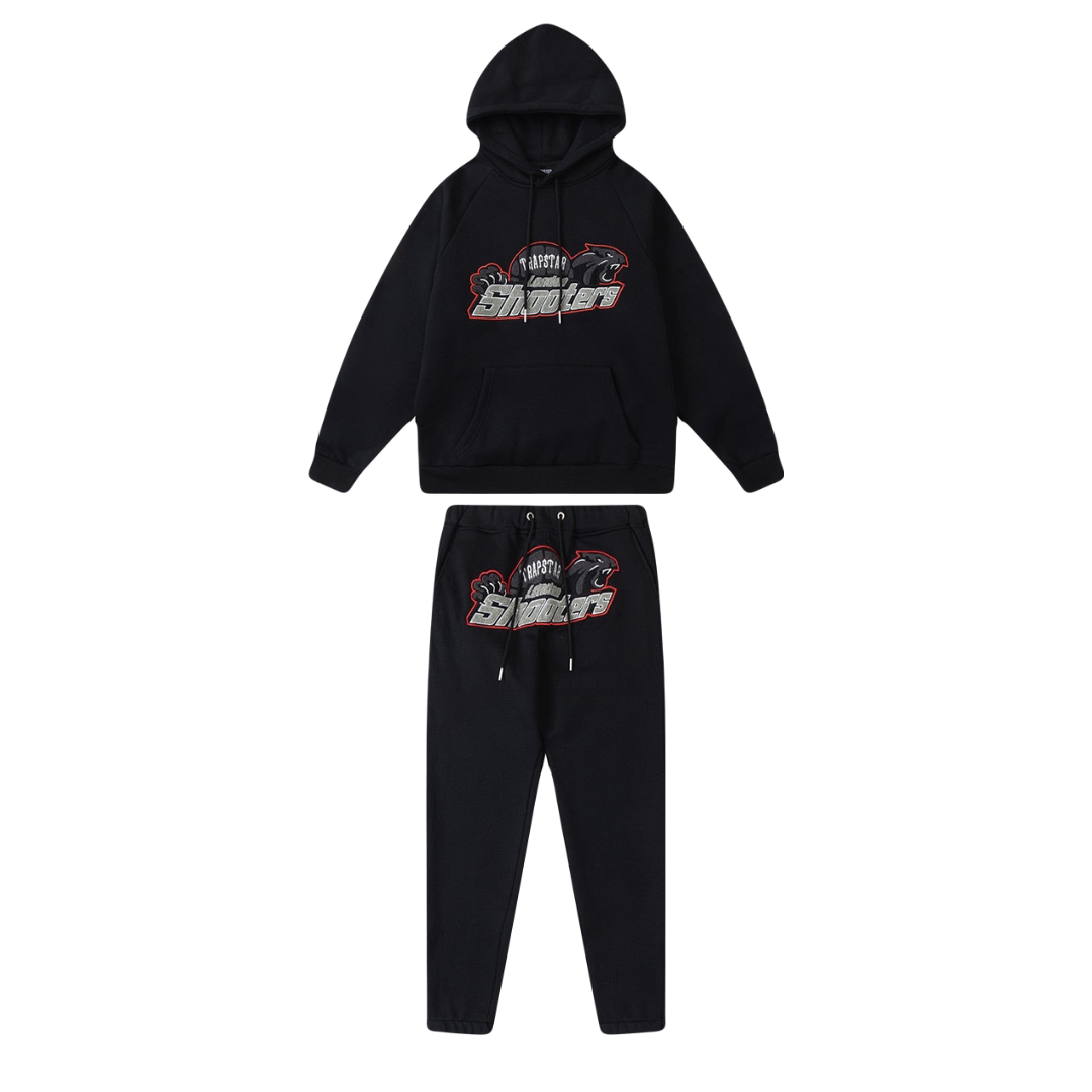 Trapstar Shooters Hoodie Sweatpant Tracksuit Black Red CK 241206