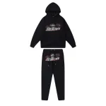 Trapstar Shooters Hoodie Sweatpant Tracksuit Black Red CK 241206