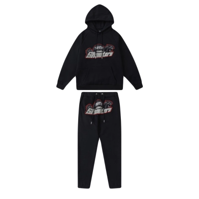 Trapstar Shooters Hoodie Sweatpant Tracksuit Black Red CK 241206 01