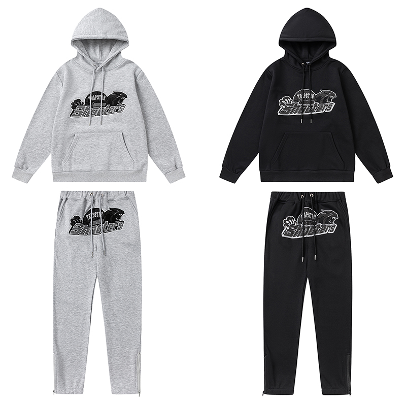 Trapstar Shooters Hoodie Sweatpant Tracksuit Grey/Black CK 241206