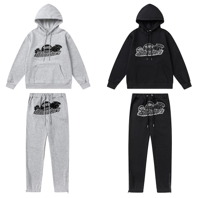 Trapstar Shooters Hoodie Sweatpant Tracksuit Grey/Black CK 241206 01