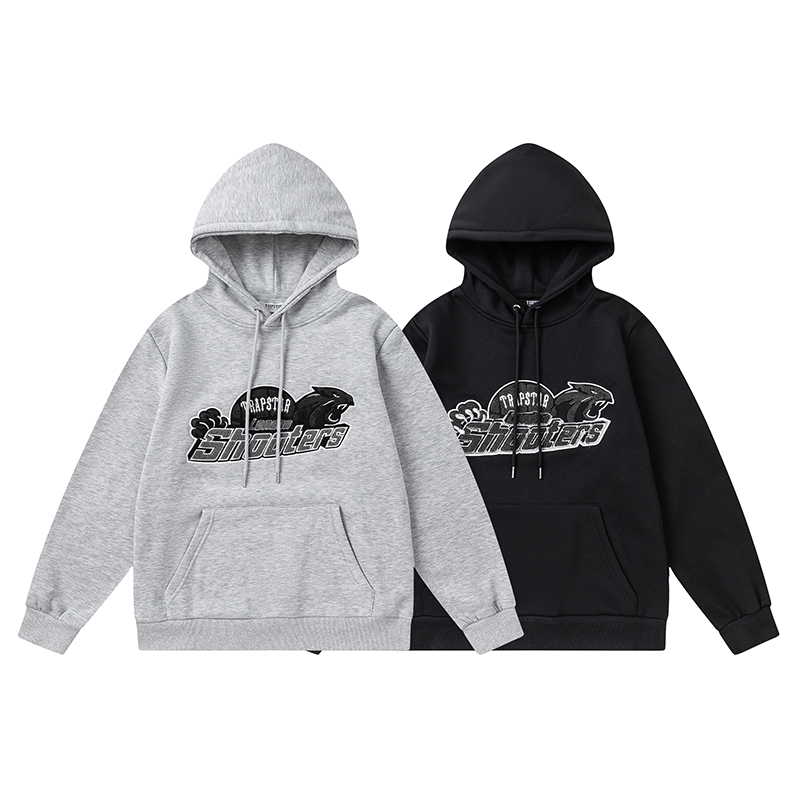 Trapstar Shooters Hoodie Sweatpant Tracksuit Grey/Black CK 241206