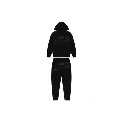 Trapstar Blakc Shooters Hoodie Sweatpant Tracksuit Black Red CK 241206 01
