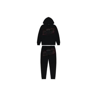 Trapstar Blakc Shooters Hoodie Sweatpant Tracksuit Black Red CK 241206 01